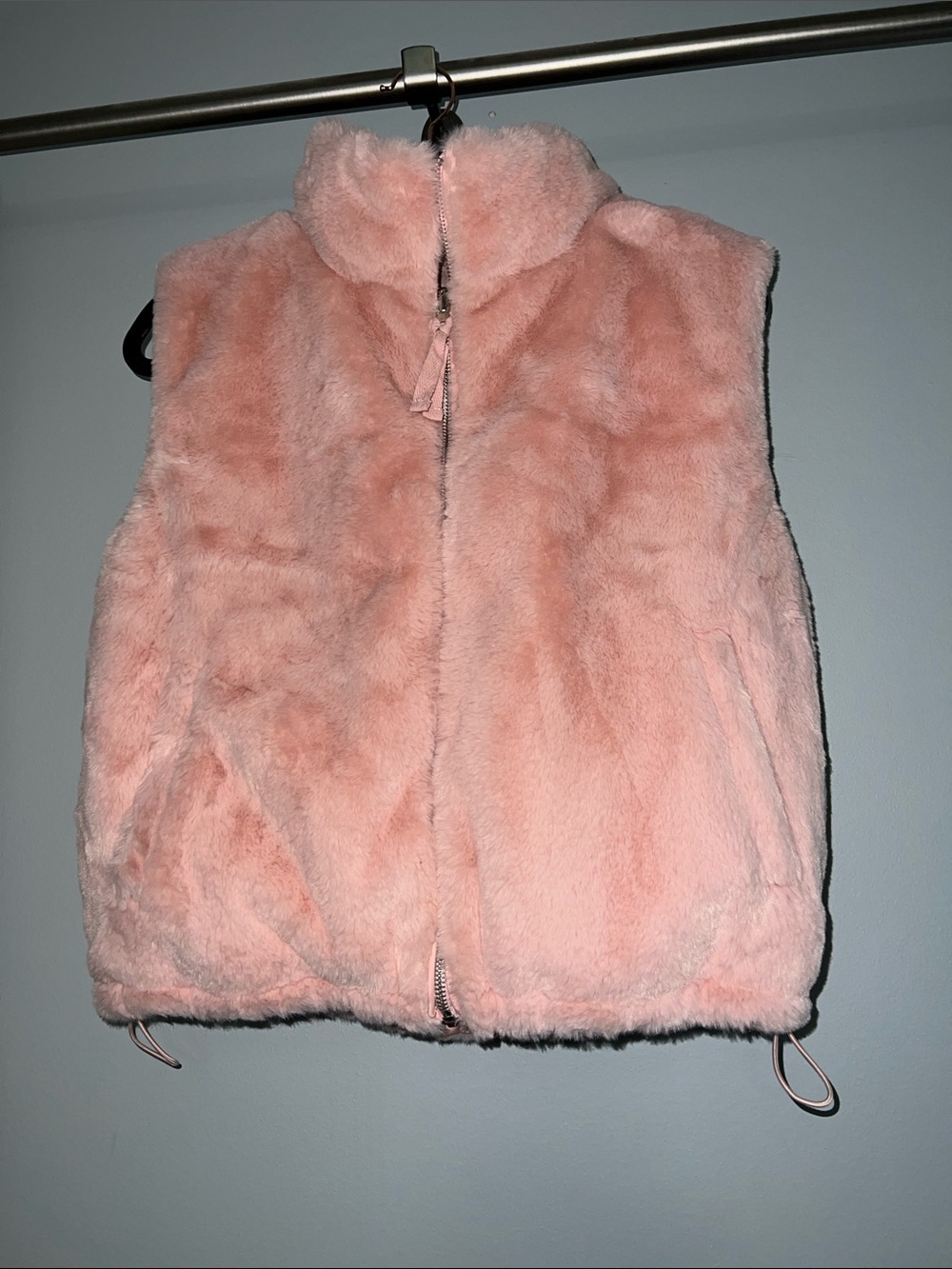 Discovery Soft Plush Zip-Front Teddy Vest - Pink